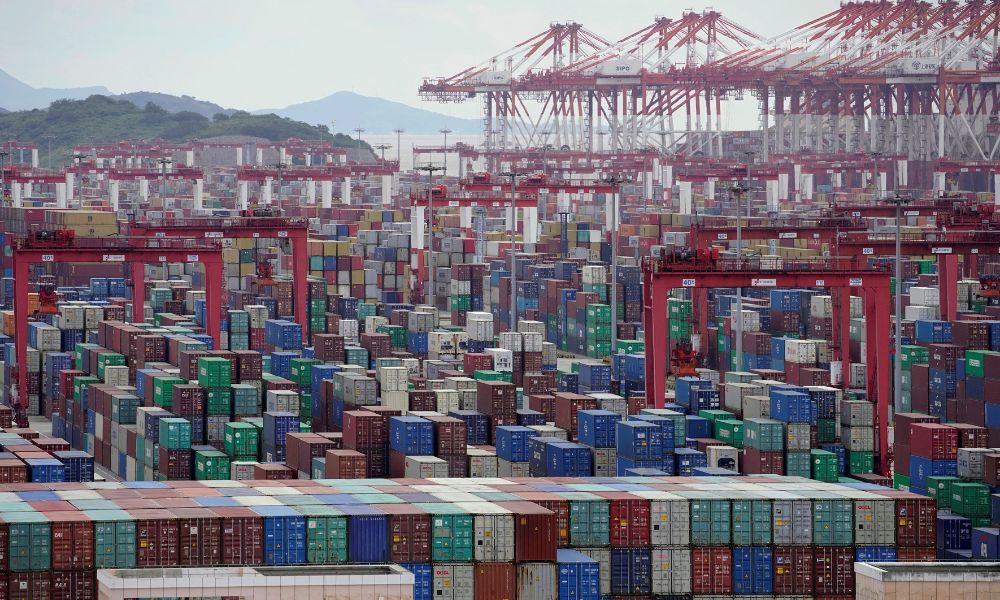 China's exports, imports fall as pressures persist